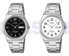 The Casio MTP-1440DJ-1AJF with a black dial, and MTP-1440DJ-7BJF with white.