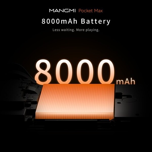 The Mangmi Pocket Max's battery capacity is the same as that of the AYN Odin 3. (Image source: Mangmi)