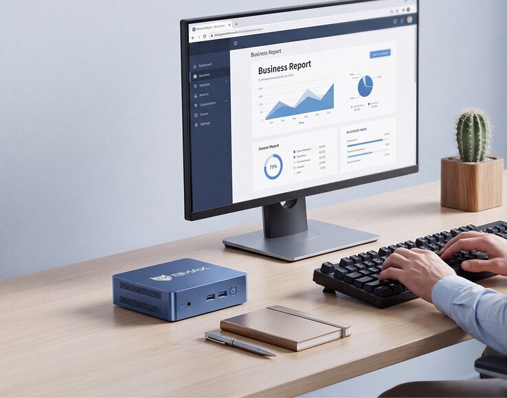 The Bmax B3 Turbo Mini PC features a modest four-core Intel CPU and a compact enclosure.