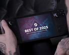 The top 12 list is mostly dominated by indie games. Pictured: Steam Deck with the Best of 2025 promo picture. (Image source: Valve)