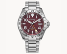 The Citizen Promaster Land GMT BJ7150-50W, pictured against a textured off-white background. (Image source: Citizen US)
