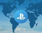 PlayStation account logo shown on world map