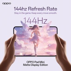 Oppo Pad Mini 144Hz display