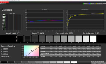 Grayscale (color mode: normal, color temperature: standard, target color space: sRGB)