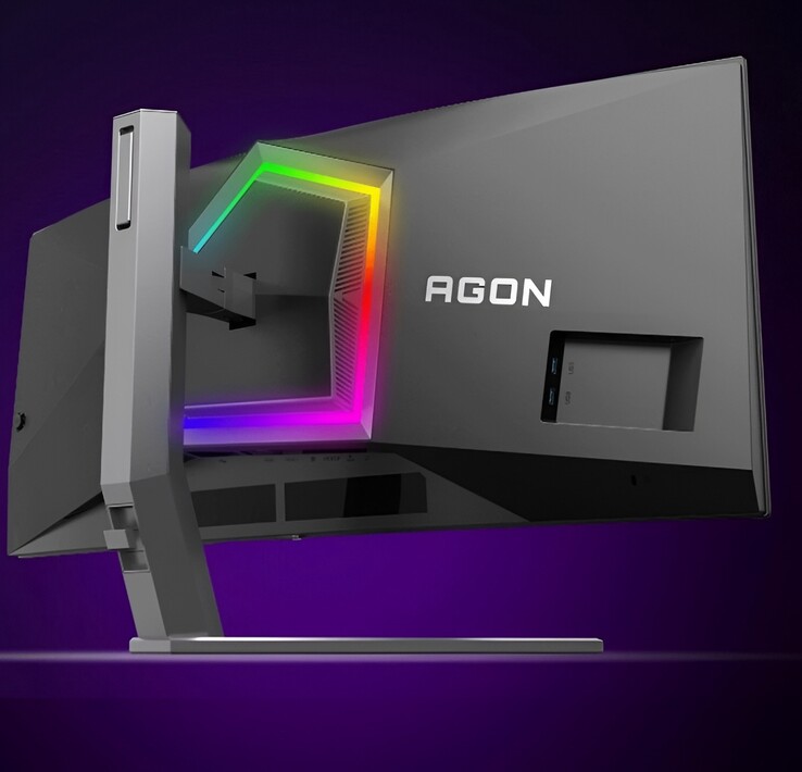The Agon Pro gaming monitor features RGB lighting.