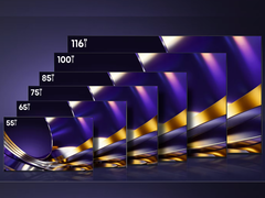 Pictured - an official promo image from the new Hisense U7SG lineup showing all the sizes included.