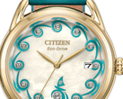 The dial of the new Citizen x Moana collab watch has a mother-of-pearl finish.