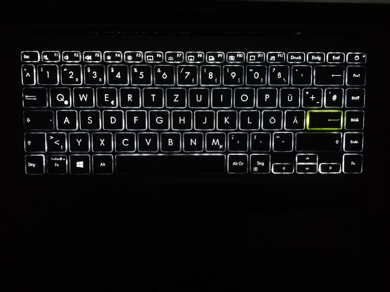asus laptop keys not lighting up