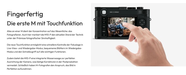 Leica advertises the M10-P as the first M with a touchscreen, but that apparently isn't correct.