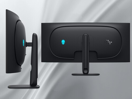 Side and back of Alienware AW3926QW 5K OLED monitor shown