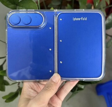 Leaked iPhone Ultra/Fold dummy unit in a case.