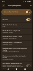 LDAC settings on an Android phone