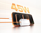 The Flow 3 can power three devices at the same time. Pictured: a promo picture showcasing the 45W fast charging of the power bank. (Image source: Sharge)
