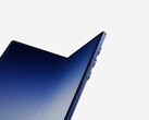 Close up of Galaxy Z Fold 7 partially unfolded.