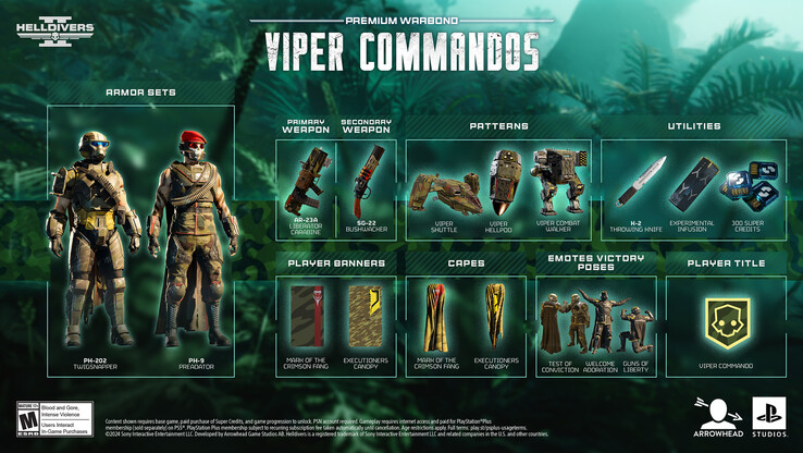 Helldivers 2 The Viper Commandos Warbond (image via Arrowhead)