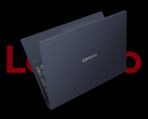 The Lenovo Chromebook Plus i, pictured against a black background with the Lenovo logo behind it. (Image source: Lenovo - edited)
