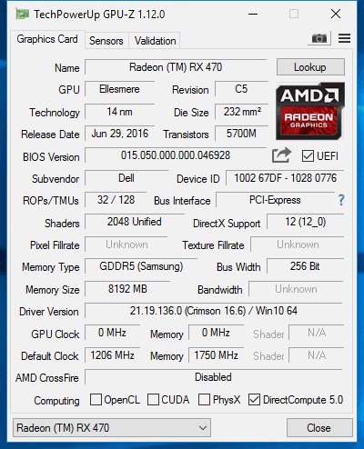 AMD Radeon RX 470 (Laptop 