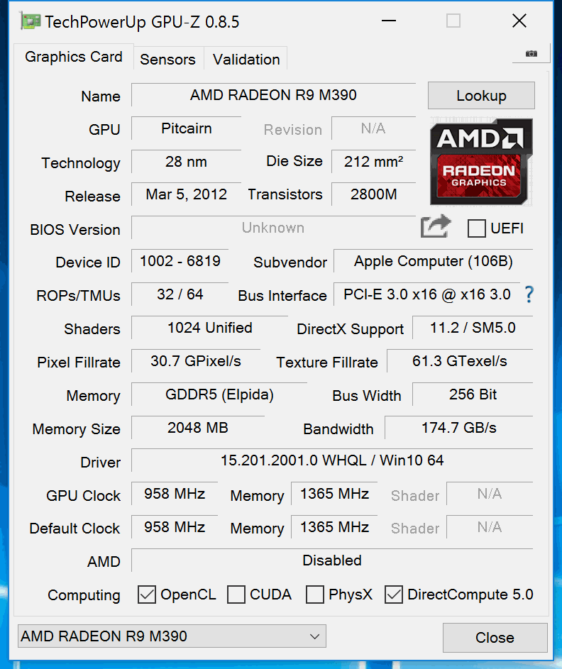 AMD Radeon R9 M390 Benchmarks 